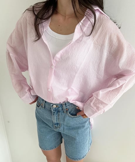 シアーストライプシャツ