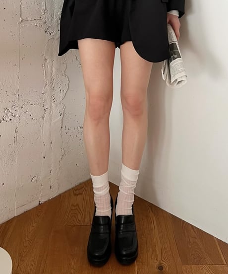 チャンキーヒールローファー