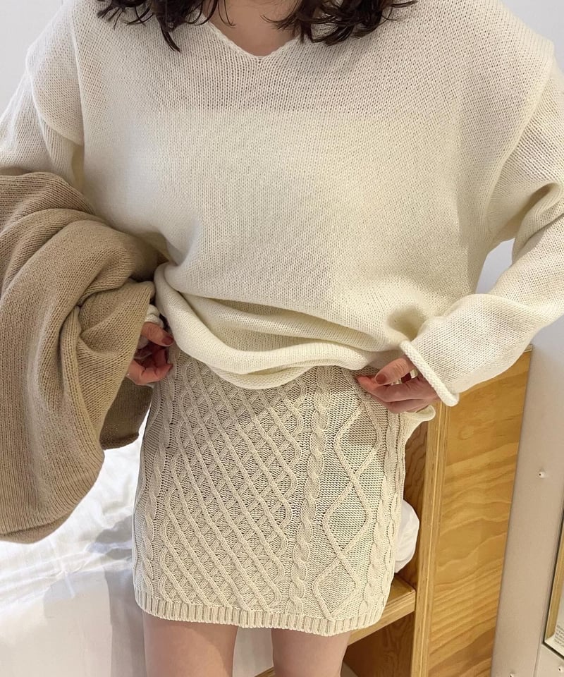 ケーブルニットスカート | c h é m e