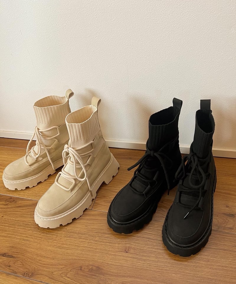 スウェードレースアップブーツ | c h é m e