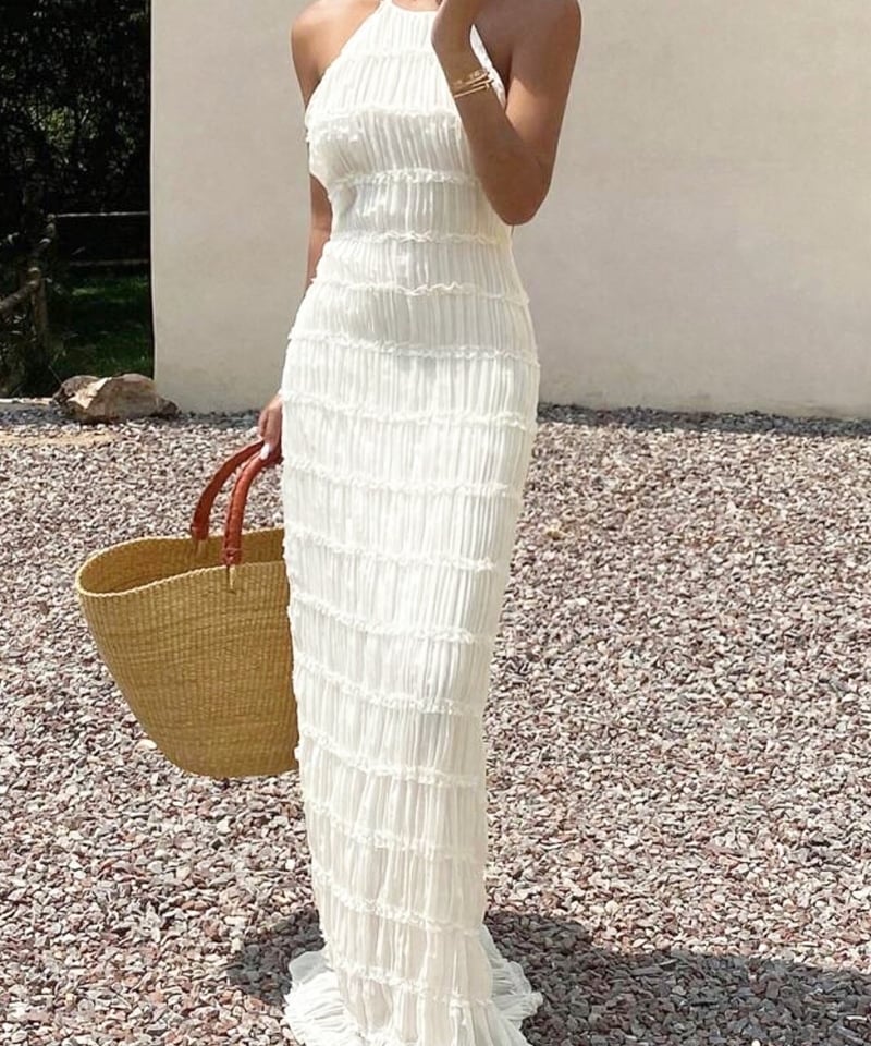 ギャザーバックオープンドレス | c h é m e