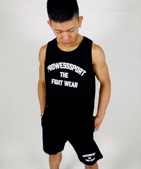 PS THE FIGHT WEAR Tank Top (BLACK/White.Silver)