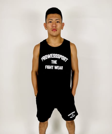 PS THE FIGHT WEAR Tank Top (BLACK/White.Silver)