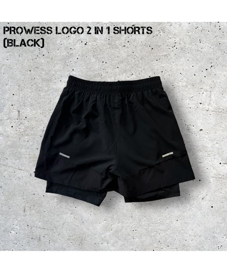 PROWESS LOGO 2in1 SHORTS (BLACK)
