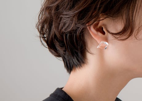 CHAMFER SHORT  EARRINGS / PIERCE