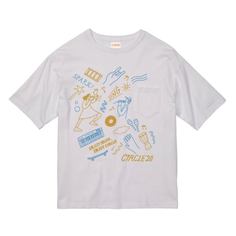 CIRCLE'20 T-Shirts (ビッグシルエットポケット付)   【ホワイト】