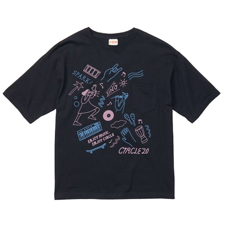CIRCLE'20 T-Shirts (ビッグシルエットポケット付)   【ブラック】