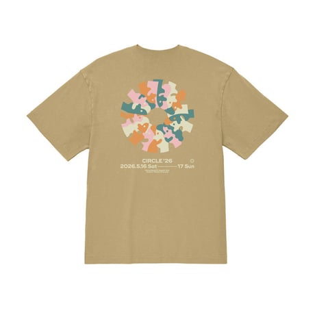 CIRCLE '26 ヴィンテージTシャツ【フェードベージュ】