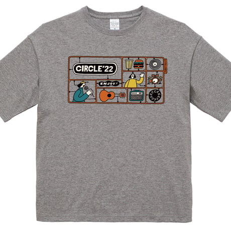 CIRCLE'22 T-Shirts (ビッグシルエット)   【ミックスグレー】
