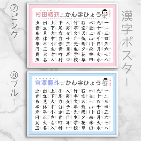 【知育ポスター3枚セット / ひらがな・カタカナ・小1漢字】A4サイズ / データ