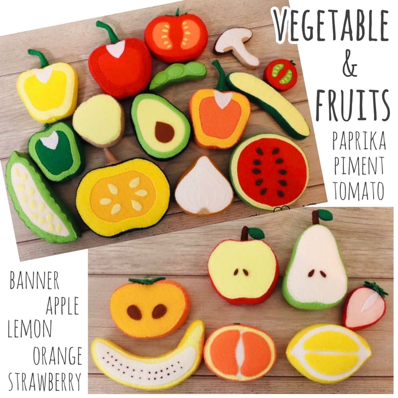 フェルトの断面野菜＆果物22点セット】 | ROSE PLUS STORE