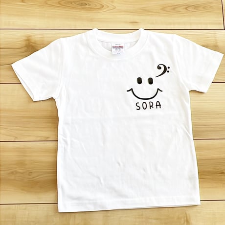 【名入れ＊音符×スマイルＴシャツ＆ロンパース（ベビー・キッズ・レディース・メンズ）】
