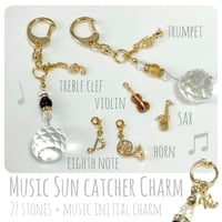 【音楽チャーム付き＊サンキャッチャー】天然石・イニシャル入り