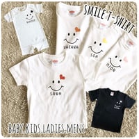 【名入れ＊スマイルＴシャツ＆ロンパース（ベビー・キッズ・レディース・メンズ）】
