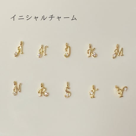 【 イニシャルネックレス(誕生石カラーストーン付き)】