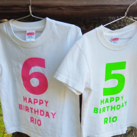 【バースデー＊数字＋名入りTシャツ＆ロンパース】ベビー・キッズ・レディース・メンズ…お揃いリンクコーデ 誕生日 パパママ