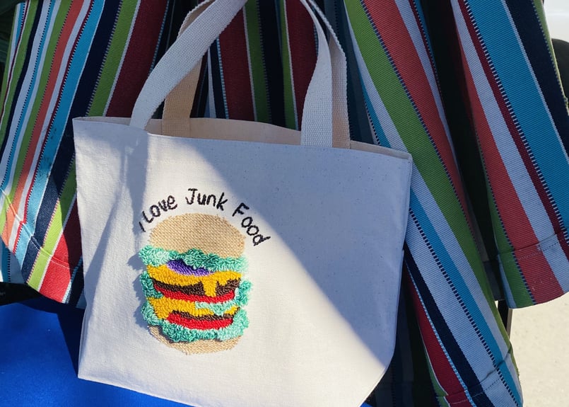 アメリカン ☆ハンバーガー レッスンバッグ ハンドメイド アメリカン ☆ハンバーガー レッスンバッグ ハンドメイド