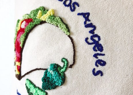 キャンバストートバッグ/タコス刺繍