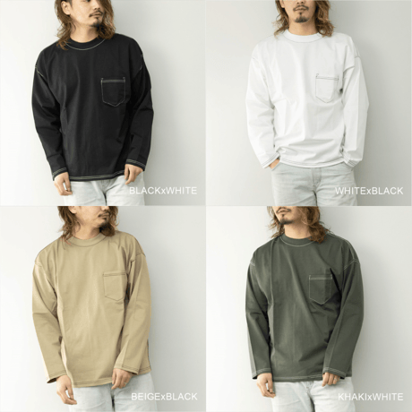 大人気 長袖ラインヘビーウェイトTシャツ