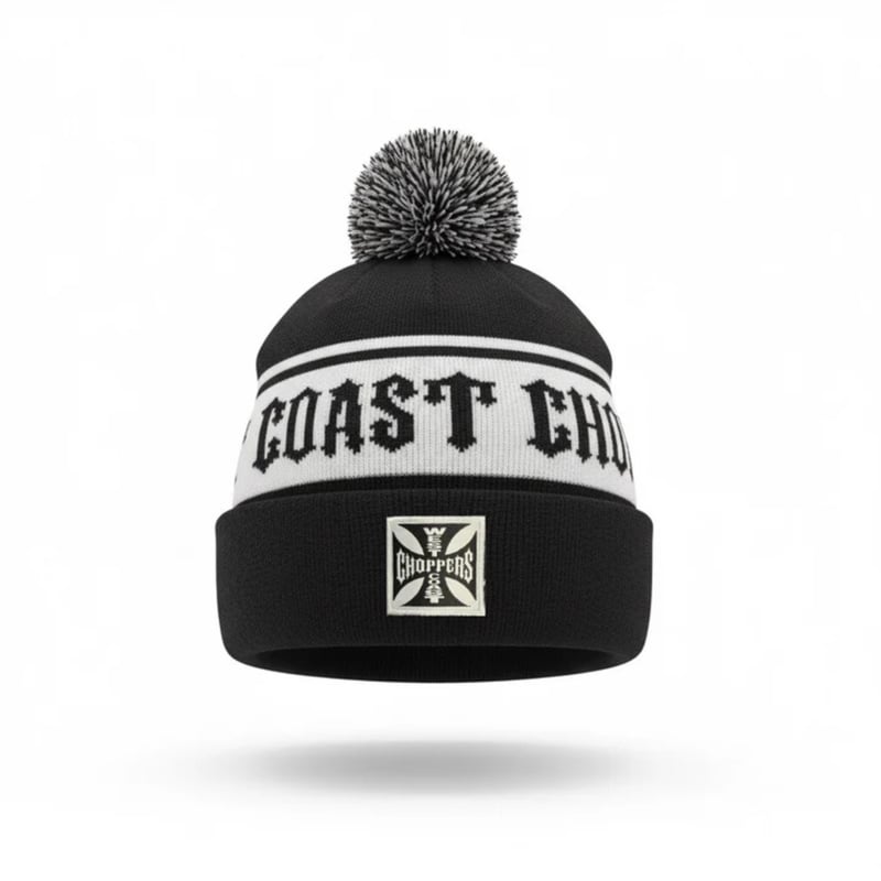 West Coast Choppers ニット帽 黒 WEST COAST CHOPPERS HOCKEY BEANIE - BLACK/WHITE