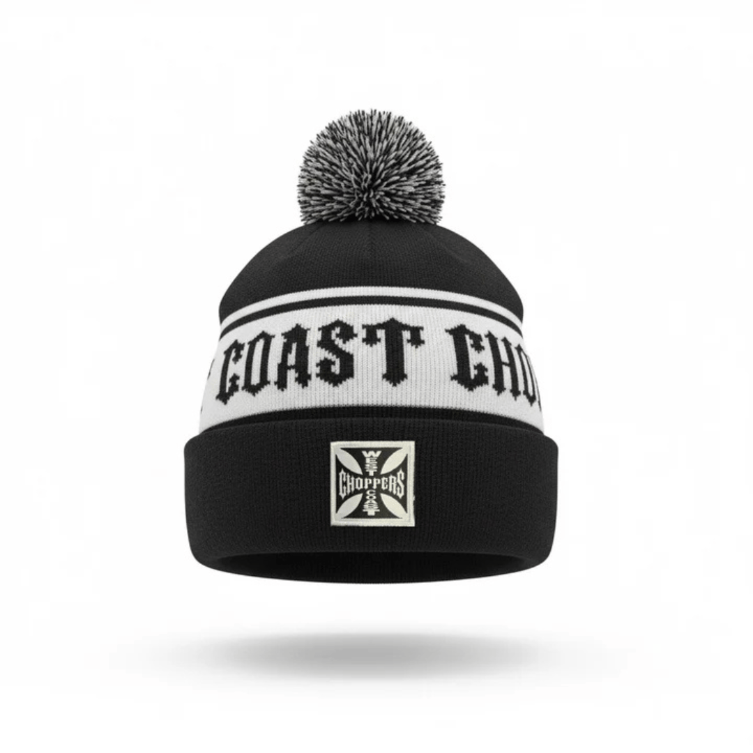 WEST COAST CHOPPERS HOCKEY BEANIE - BLACK/WHITE