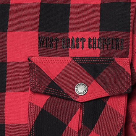 WCC - DOMINATOR KEVLAR RIDING FLANEL SHIRT - RED/BLACK