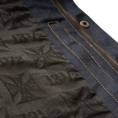 WCC X 13 1/2 DOMINATOR DENIM RIDING VEST -RAW DENIM
