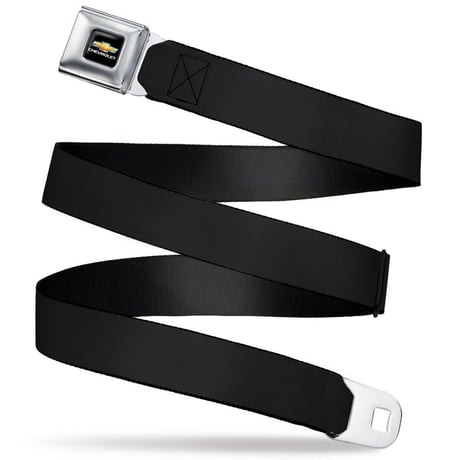 CHEVY BOWTIE FULL COLOR BLACK/GOLD SEATBELT BELT