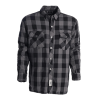 FLANNEL KEVLAR RIDING SHIRT GREY-BLACK