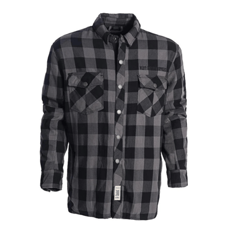 FLANNEL KEVLAR RIDING SHIRT GREY-BLACK