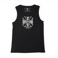 WORN CROSS TANKTOP - BLACK