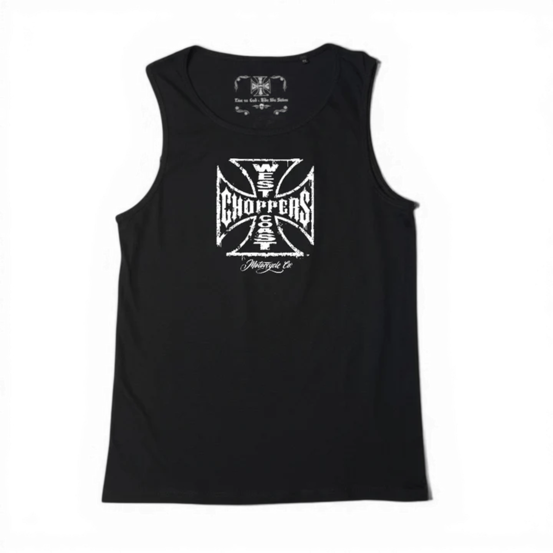 WORN CROSS TANKTOP - BLACK | On Fleek