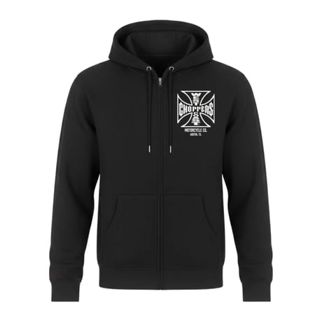 WCC ATX CROSS ZIP HOODY - BLACK - WHITE