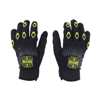 WEST COAST CHOPPERS POR VIDA GLOVES - BLACK/YELLOW