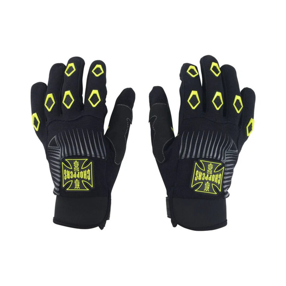 WEST COAST CHOPPERS POR VIDA GLOVES - BLACK/YEL