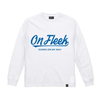 OnFleekロングTシャツ（WHHITE×BLUE）