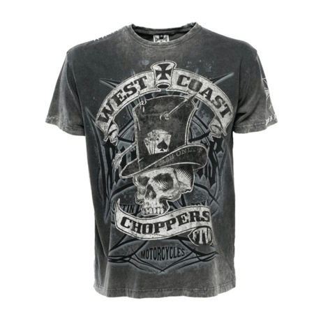 WEST COAST CHOPPERS - CASH ONLY T-SHIRT - BLACK/GREY
