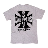 WEST COAST CHOPPERS OG ATX TEE - GREY/BLACK PRINT