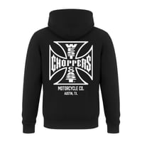 WCC ATX CROSS ZIP HOODY - BLACK - WHITE