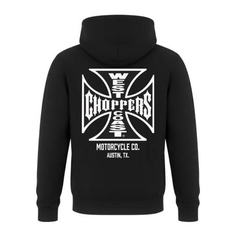 WCC ATX CROSS ZIP HOODY - BLACK - WHITE