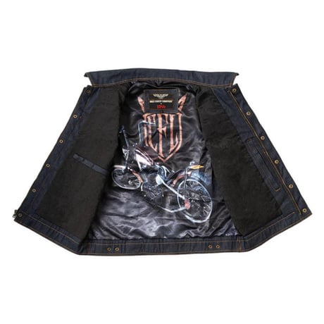 WCC X 13 1/2 DOMINATOR DENIM RIDING VEST -RAW DENIM