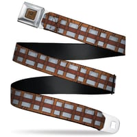 STAR WARS CHEWBACCA FACE CLOSE-UP FULL COLOR BROWN SEATBELT BELT