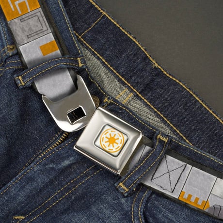 STAR WARS GALACTIC REPUBLIC INSIGNIA FULL COLOR WHITE/YELLOW SEATBELT BELT