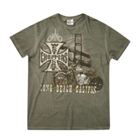 WEST COAST CHOPPERS BRIDGE TEE- OIL DYE KHAKI