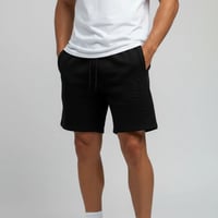 WCC EMBOSSED SWEAT SHORT - BLACK