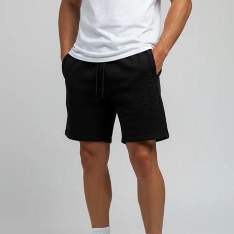 WCC EMBOSSED SWEAT SHORT - BLACK