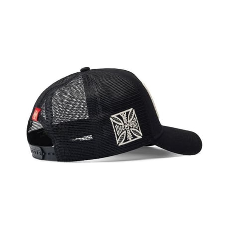 WCC MOTORCYCLE CO. 5 PANEL TRUCKER HAT - BLACK
