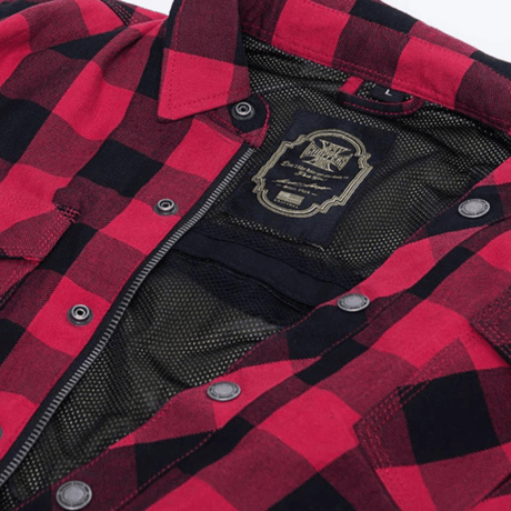WCC - DOMINATOR KEVLAR RIDING FLANEL SHIRT - RED/BLACK