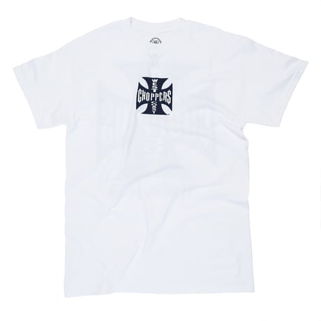 WCC CROSS ATX TEE - WHITE/NAVY PRINT