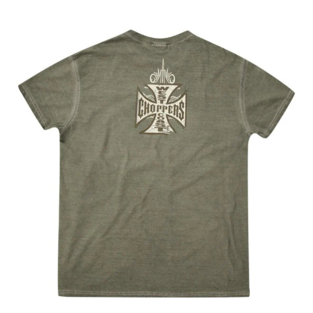 WEST COAST CHOPPERS BRIDGE TEE- OIL DYE KHAKI |